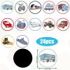 24pcs Potty Training Seat Magic Sticker, Reusable Potty Training Stickers Stickers Training Toilet Stickers Color Changing Pee Stickers for Boys Kids (Transportation) view 2