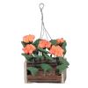 1:12 Scale Miniature Hanging Flower Basket, Miniature Plant Flower Dollhouse Decor, Dollhouse Hanging Plant Pot for Decoration view 3