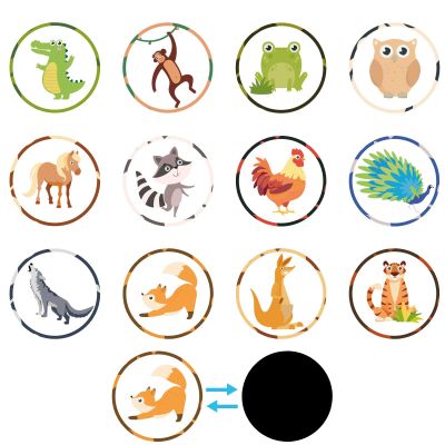 24pcs Magic Potty Seat Stickers, Color Changing Pee Targets for Boys (Wildlife)