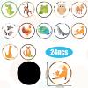 24pcs Magic Potty Seat Stickers, Color Changing Pee Targets for Boys (Wildlife) view 2