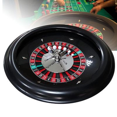 MTTXY Roulette Wheel Set with 2 Roulette Balls, 45cm/18in Turntable Leisure Table Games, Professional Double-Zero Layout Roulette Wheel for at-Home Game or Club Party