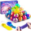 Ankyle 24 Pack Galaxy Slime Party Favors for Kids Slime Balls Bulk Stretchy & Non-Sticky DIY Stress Relief Putty Toy Birthday Halloween Christmas Stocking Stuffers, Classroom Reward for Girls Boys view 1