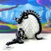 3D Printed Dragons with Dragon Egg, Articulated Mother and Child Dragons, Black and White Cherry Blossom Baby Dragon, Fidget ADHD Autism Toy MCD-019-004-BLK-WE view 3