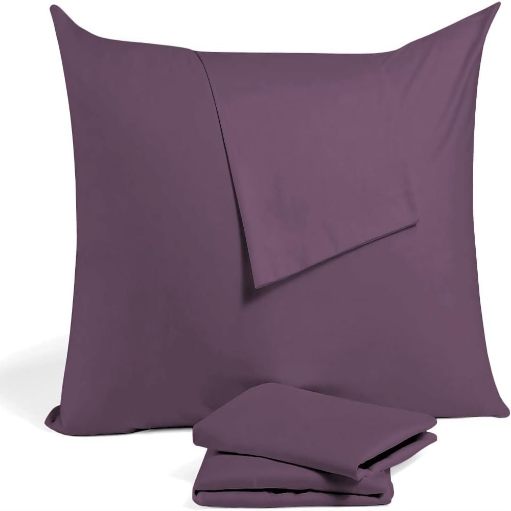 The Trendy House Toddler Travel Pillow Cases Set of 2, 600 Thread Count 100% Egyptian Cotton Pillow Covers for Boys and Girls with Zipper Closure - (13x18, Plum, Flap Closure)
