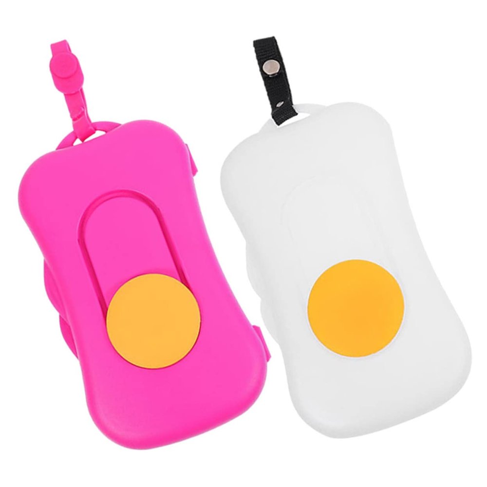 2 Pack Portable Baby Wipe Holder Refillable PP Dispenser Case