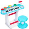 Best Choice Products 37-Key Kids Electronic Musical Instrument Piano Learning Toy Keyboard w/ Multiple Sounds, Lights, Microphone, Stool - Multicolor view 1
