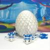 3D Printed Dragons with Dragon Egg, Articulated Mother and Child Dragons, White and Pink Cherry Blossom Baby Dragon, Fidget ADHD Autism Toy MCD-017-004-WB-WE view 1