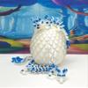 3D Printed Dragons with Dragon Egg, Articulated Mother and Child Dragons, White and Pink Cherry Blossom Baby Dragon, Fidget ADHD Autism Toy MCD-017-004-WB-WE view 3