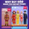 14Pcs Toddler Dress up Clothes,Boys Dress up Costumes for Play,Kids Dress up Set with Firefighter,Construction Worker,Chef,Police Costume,Toddler Boy Toys Christmas Birthday Gifts for 3-6 Years Old view 2