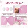 Pink and White Balloon Arch Kit,Baby Pink Clear Long Balloons for Girl Light Pink Latex Bow Birthday Party Decorations Wedding Baby Shower Bridal Engagement Anniversary Pink Bow Decor view 3