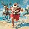 1000 Piece Adult Wooden Puzzle, (Santa Claus Running on The Beach) Challenging Gift for Jigsaw Puzzle Lovers, Enjoy Happy Time with Friends, Room Wall Decoration Gifts for Friends view 1