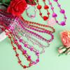 12PCS Valentines Necklace Accessories, 12 Kinds Red Pink Valentine's Day Beads Necklace, Metallic Heart Shape Bead Necklace Accessories Bulk, Romantic Valentine's Day Classroom Gifts School Favors view 3