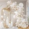 106pcs Double Stuffed Pearl White Balloons, White Pearl Balloons for Engagement Bridal Shower Wedding Party Decorations view 1