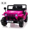 12V Electric Ride On TruckRide On Car Truck with Remote Control, Spring Suspension, Various Speeds, Led Lights, Music, and Safety Belt, Electric Ride On Car Toys for Kids 3+,Pibk view 1