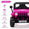 12V Electric Ride On TruckRide On Car Truck with Remote Control, Spring Suspension, Various Speeds, Led Lights, Music, and Safety Belt, Electric Ride On Car Toys for Kids 3+,Pibk view 2