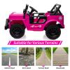 12V Electric Ride On TruckRide On Car Truck with Remote Control, Spring Suspension, Various Speeds, Led Lights, Music, and Safety Belt, Electric Ride On Car Toys for Kids 3+,Pibk view 3