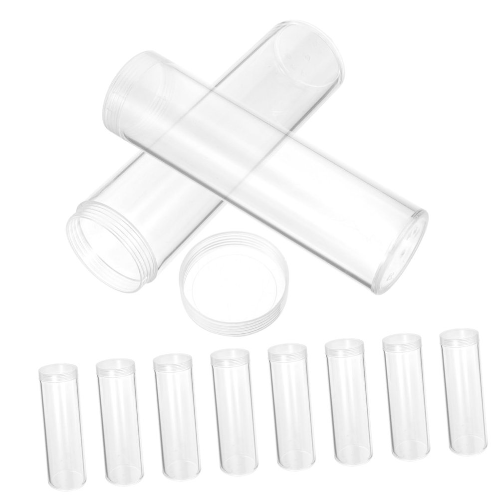 BUTIFULSIC 10pcs Coin Storage Container Coin Collecting Holder Lids Tubes for Collectibles Protection