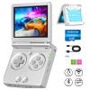 RG35XXSP Portable Flip Retro Handheld Game Console Linux System 3.5 '' IPS Screen Built-in 64G TF Card Pre-Installed 5532 Games RG35XX SP Clamshell Games Console Supports 5G WiFi Bluetooth HDMI Silver view 1