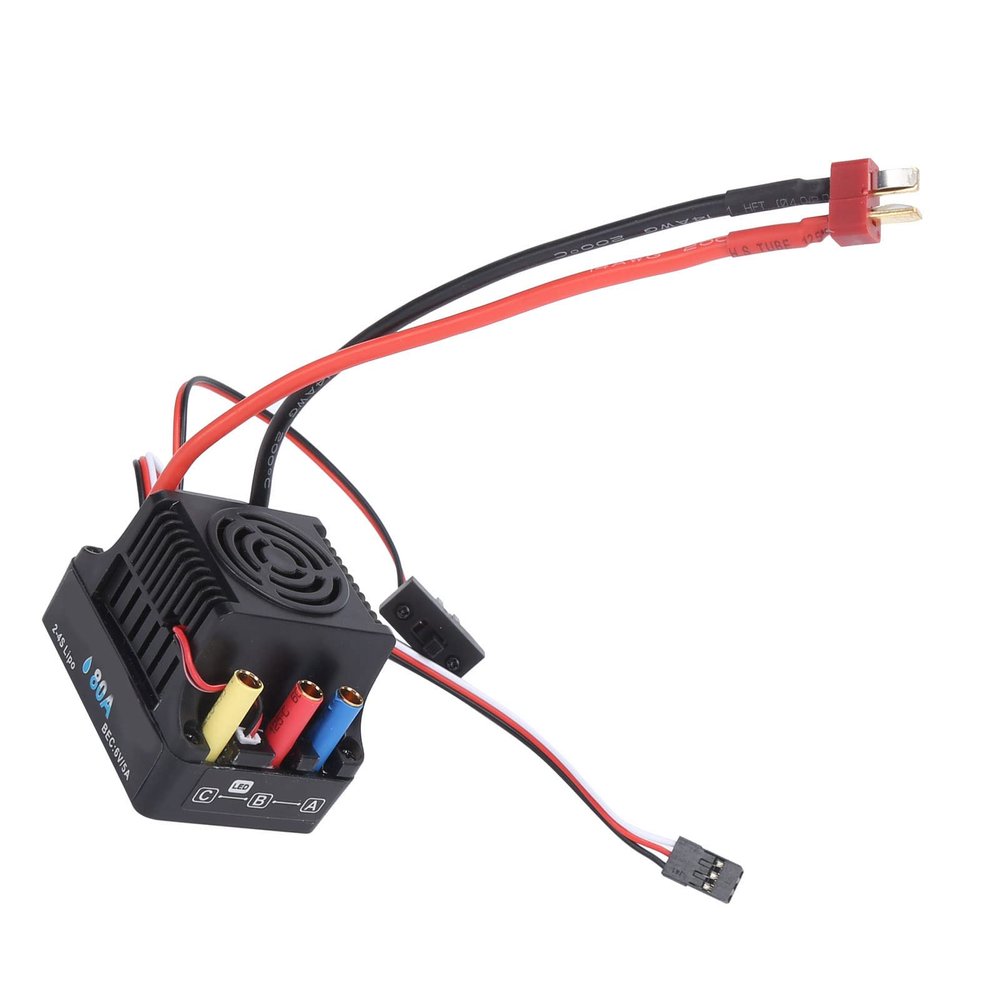 Acouto RC 80A Brushl ESC Upgrade Parts for 1/8 RC Car Electronic Speed Controller Compatible with A9 Algorithm