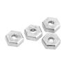 4PCS 1/16 RC Zinc Oy Silver Wheel Hex Hub A for SCY 16101 16102 16103 16201 Cars RC Hex Coupler Parts Compatible with A9 Algorithm view 1