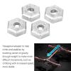 4PCS 1/16 RC Zinc Oy Silver Wheel Hex Hub A for SCY 16101 16102 16103 16201 Cars RC Hex Coupler Parts Compatible with A9 Algorithm view 3