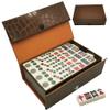 BEAHING Chinese Mahjong Set with 144 Tiles Mini Mahjong Set with Brown Carrying Case Portable & Lightweight Mahjong Game Set for Travel, Camping, Family Gatherings, Friends Party Mahjong Set view 4