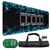 LENGAMPLAY Poker Mat, 4-6 Players Texas Holder Poker Rubber Mat - 35" x 16 Foldable Poker Topper with 4pcs Non-Slip Coasters for Tables in Zipper Storage Bag (Blue1-S, 35x 16inch) view 1