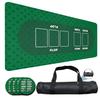 LENGAMPLAY Poker Mat, 4-6 Players Texas Holder Poker Rubber Mat - 35" x 16 Foldable Poker Topper with 4pcs Non-Slip Coasters for Tables in Zipper Storage Bag (Green2-S, 35x 16inch) view 1