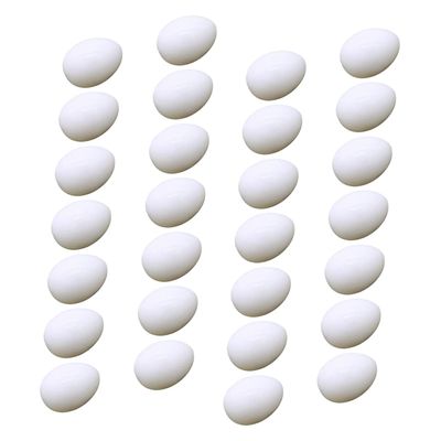 BESPORTBLE 28pcs Lifelike Plastic Pigeon Eggs for Decoration and Hatching Induction Creative Fake Lightweight and Smooth Design for Pigeon Breeding and Nesting