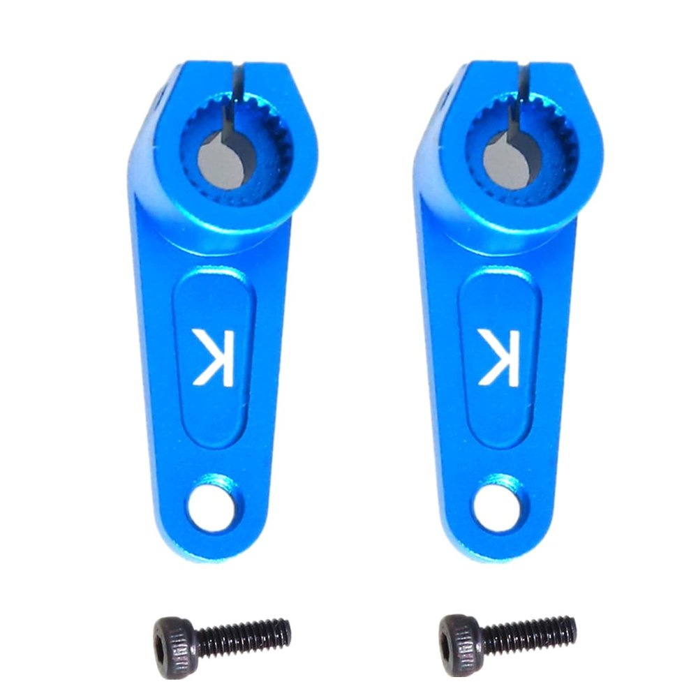 2 Sets Alloy 23T Steering Servo Arm TRF Servo Horn 42249 for Tamiya FUTABA Servo RC Car Upgrade Parts Accessories (Blue)