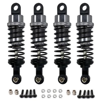 4 pcs Aluminum Oil adjustable 70mm shock absorber damper for rc car 1/16 Hsp hip losi buggy truck hop-up upgrade parts (Titanium)