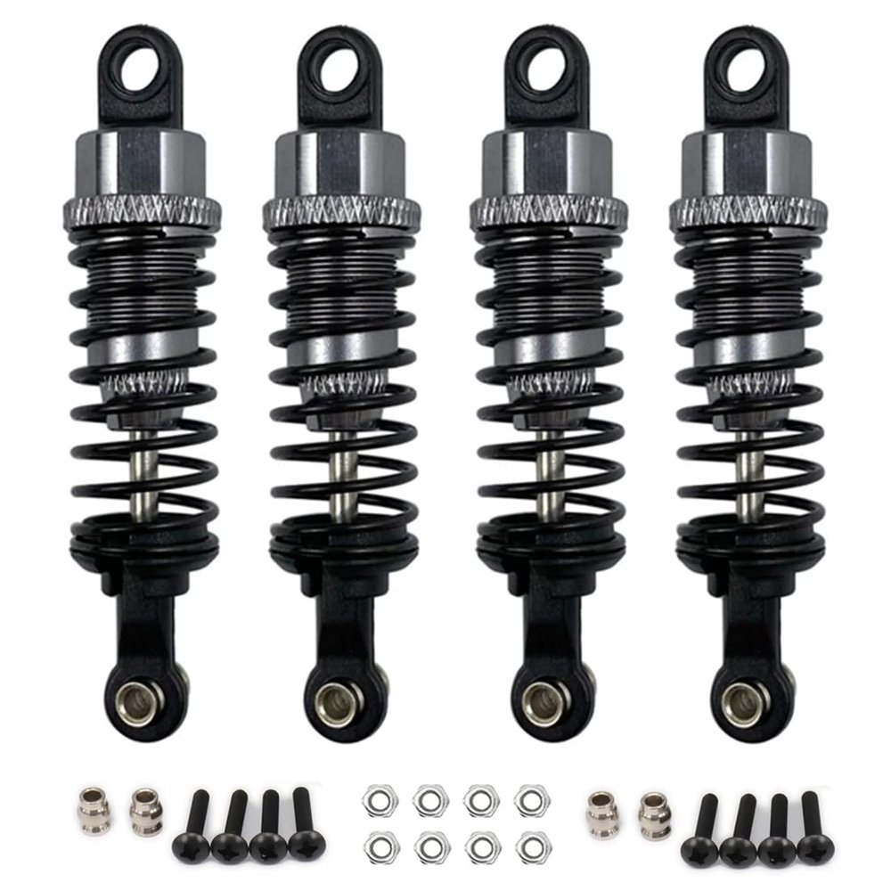 4 pcs Aluminum Oil adjustable 70mm shock absorber damper for rc car 1/16 Hsp hip losi buggy truck hop-up upgrade parts (Titanium)