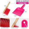 Masthome 8 Pieces Kids Cleaning Set,Wooden Cleaning Toys for Kids Broom Dustpan Mop Brush Duster Rag Sponge and Hanging Stand,Skill Developmental Pretend Play Kit for Toddlers,Children view 3