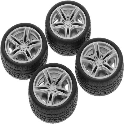 4Pcs Black Tires,48mm Simulation Rubber Wheel Tire Wheel Toy Model DIY RC Spare Parts Easy Installation Small in Size,Remote and App Controlled Vehicles and Parts,Tire and Wheel Sets