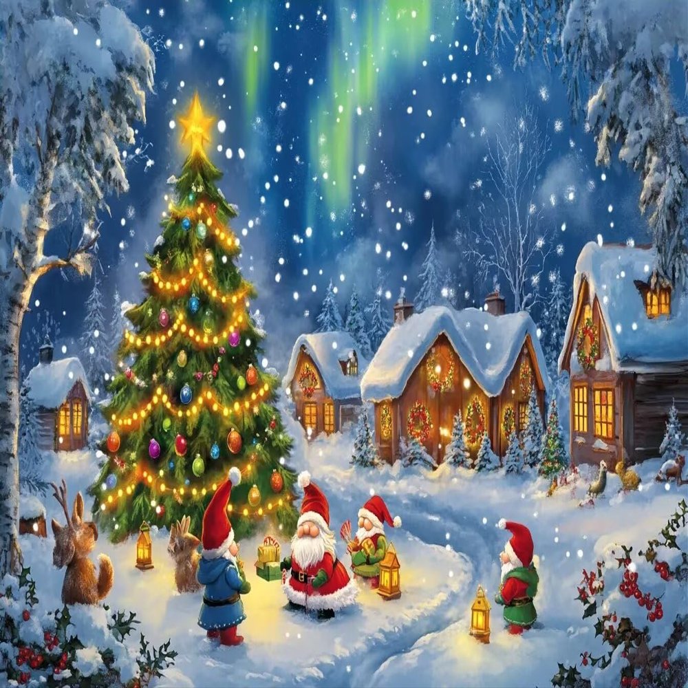 1000 Adult Puzzles, Christmas Village, Giant Christmas Tree Landscape Puzzle Gifts, Adult Family Puzzles for Couples, Suitable for Christmas Home Decoration