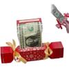 Christmas Surprise Money Pull Pouch Christmas Money Holders for Cash- Rectangle DIY Rectangle Christmas Money Pull Pouch Kit Christmas PouchFun Ways to Give Cash (Candy Cane) (Red) view 1