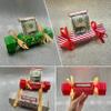 Christmas Surprise Money Pull Pouch Christmas Money Holders for Cash- Rectangle DIY Rectangle Christmas Money Pull Pouch Kit Christmas PouchFun Ways to Give Cash (Candy Cane) (Red) view 2