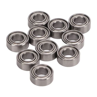 RC Bearing, 10Pcs RC Ball Bearing 10x5x4mm Steel Ball Bearing Set Silver RC Accessory Part Kit for ZD Racing 10421 S