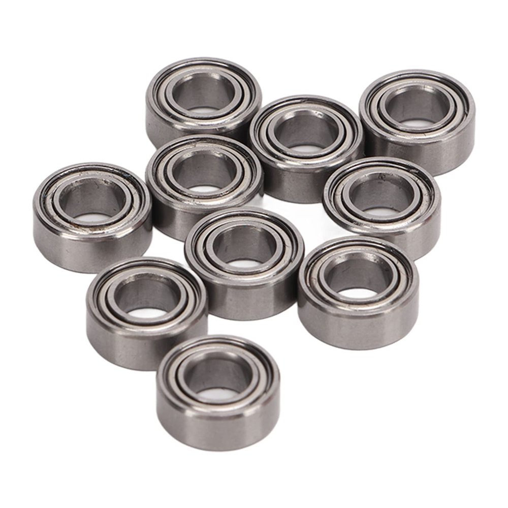 RC Bearing, 10Pcs RC Ball Bearing 10x5x4mm Steel Ball Bearing Set Silver RC Accessory Part Kit for ZD Racing 10421 S