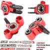Aluminum Front Steering Block & Rear Hub Carrier Upgrade for Arrma 1/7 Felony Mojave Infraction Limitless Fireteam 6S 1/8 Typhon Talion, Replaces AR330187 & AR330193(Red) view 2