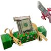 Christmas Surprise Money Pull Pouch Christmas Money Holders for Cash- Rectangle DIY Rectangle Christmas Money Pull Pouch Kit Christmas PouchFun Ways to Give Cash (Candy Cane) (Green) view 1