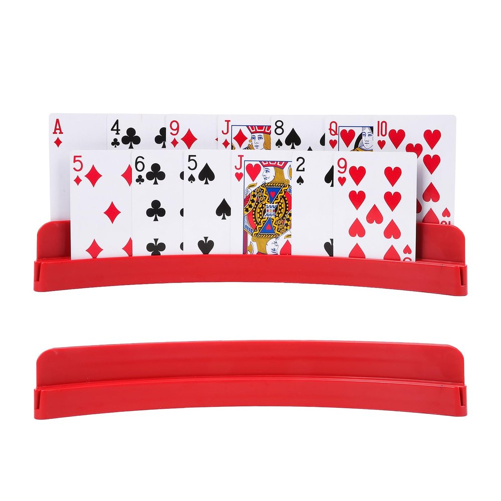 2 Packs of Double-Layer Card HoldersPlaying Card Holder for Kids Adults Hands Free Card Holder for Family Card Game Nights Poker Parties