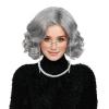 Aicos 5PCS Old Lady Wig Set for Women Grey Grandma Wig with Glasses & Pearl Necklace for Halloween Costume Party view 1