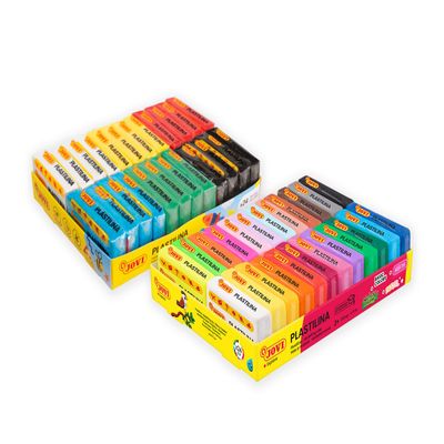 Jovi - Plastilina 2 Packs of Reusable and Non-Drying Modeling Clay, 24 1.75oz. Bars Each Pack, Total of 48 Bars, 100% Vegetable-Based, Gluten-Free, Non-Toxic, Great for Home and School