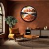 3D Dynamic Sand Art Liquid Motion, 17.4in Round Glass Moving Sand Art Picture Sandscapes In Motion Round Glass 3D Deep Sea Sandscape In Motion Display Flowing Sand Frame Relaxing Desktop Home Office(I view 1