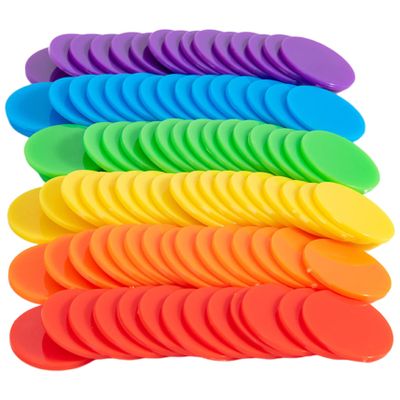 100Pcs Bingo Chips 1.5 inch Colorful Plastic Counting Chips Reusable Counters Long-lasting Chips for Classroom Use, Counting and Sorting, Bingo Game,Counting Chips