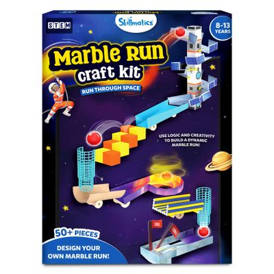 Skillmatics Marble Run STEM Building & Construction Kit  225+ Pieces, DIY Science, Art & Craft Activity, Build Space Tracks, Educational Toys Gifts for Kids Ages 8, 9, 10, 11, 12 & 13