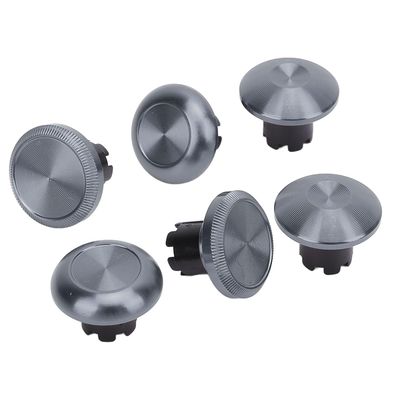 3 Pair Joystick Caps, 2 Standard 2 Low Dome 2 High Dome Metal Mushroom Cap Cover, Thumbstick Analog Thumb Grip Stick Cover for Edge, Controller (Silver)