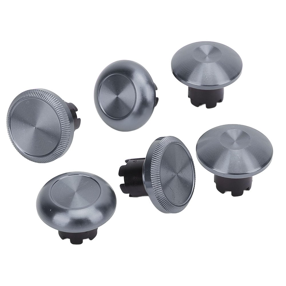 3 Pair Joystick Caps, 2 Standard 2 Low Dome 2 High Dome Metal Mushroom Cap Cover, Thumbstick Analog Thumb Grip Stick Cover for Edge, Controller (Silver)