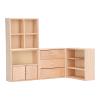 4 Miniature Wooden Dollhouse Cabinets Set, Simple Design, Practical and Lifelike Decoration for 1/12 Dollhouse, Suitable for Placing Green Plants, Enamels, Books view 3